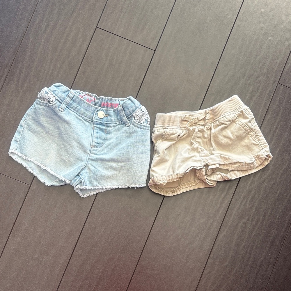 The Children's Place Light Blue and Beige Shorts Set